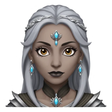 ESO female daedra, lashes and earrings, gray skin sticker