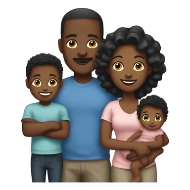 black family of 7 (2 babies, 2 young men, a married couple and a middle aged woman) sticker
