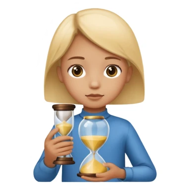 child holding hourglass sticker