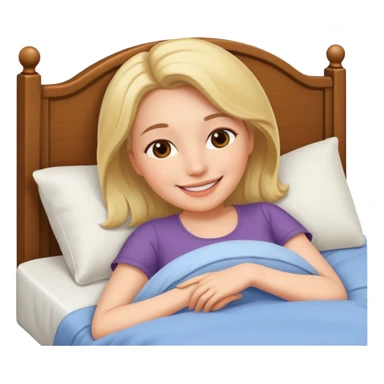 woman lying in bed sticker