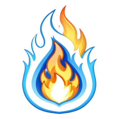 Blue and white fire emoji sticker