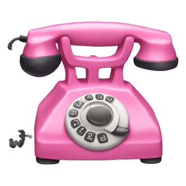 Pink old telephone sticker