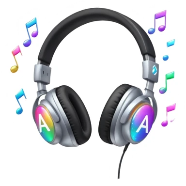 headphones with sparkles and AI letters sticker