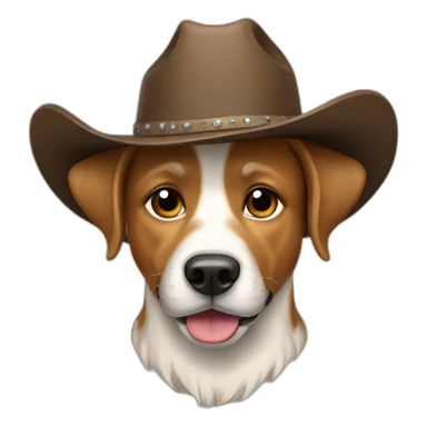 dog wearing cowboy hat sticker