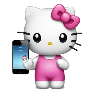 Hello kitty with an iphone sticker