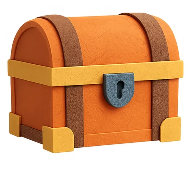a chest, paper craft style sticker