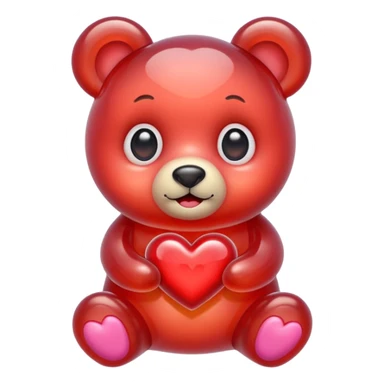 jelly bear with large heart-shaped eyes sticker