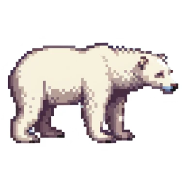close-up of polar bear with penguins in the distance sticker