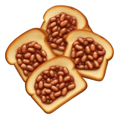 baked beans on toast, top down view, no face sticker