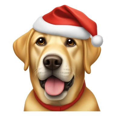 Red yellow lab with santa hat sticker