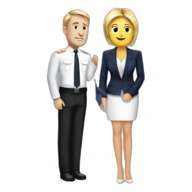 Marine lepen qui embrasse macron sticker