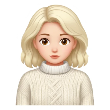 Girl in white sweater cozy sticker