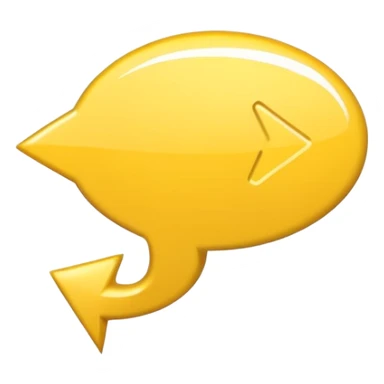 a yellow speech bubble but instead of a normal tail it’s a pointing arrow instead, not 3d, cartoony style sticker