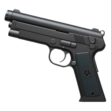3D render of Silenced Pistol, secret agent spy gear aesthetic, hidden mechanisms, matte black metal with a long suppressor, sleek tactical texture, Apple emoji style, isolated on white background --v 6.0. sticker