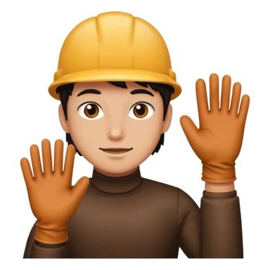 Stair Spotter with gloves. negative : character. sticker