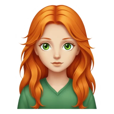 Girl with long orange hair and green eyes sticker