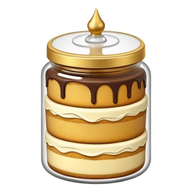 A layered little jar of cake that is gold outline black backround not colored in sticker