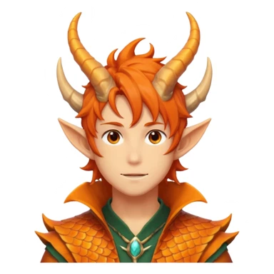 Anime Dragon Human Orange He/Him sticker