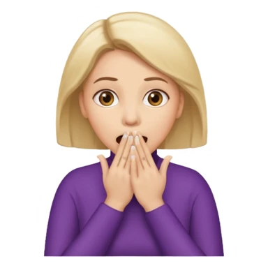 woman surprised with her hands over her mouth, full body sticker