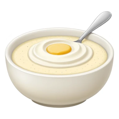 plain bowl of grits, minimal, no spoon, simple, clear sticker