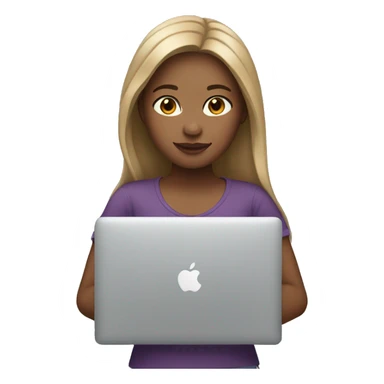 Girl-hold-MacBook-light skin-light brown hair sticker