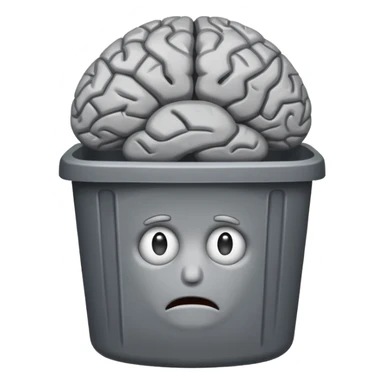 brain in trash sticker