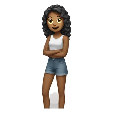 À girl arranging hers bedroom sticker