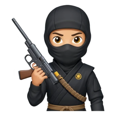 Ninja holding gun sticker