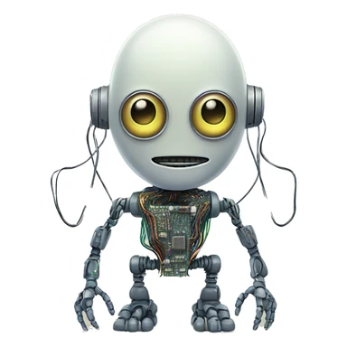Alien robot with wires and circuits sticker