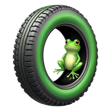 a frog that is a tire   sticker