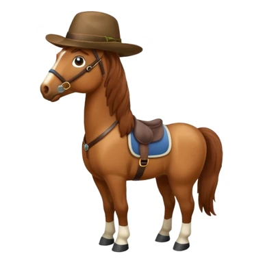 Cheval avec chapeau sticker