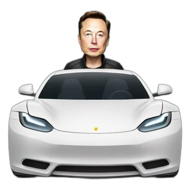 elon musk in sport car sticker