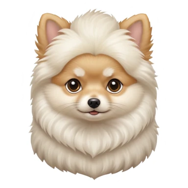 white baby Pomeranian
 only face  sticker