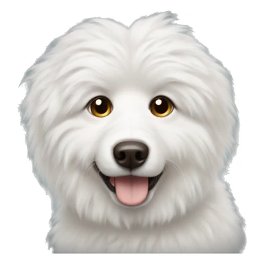 white fluffy dog with brown eyes sticker