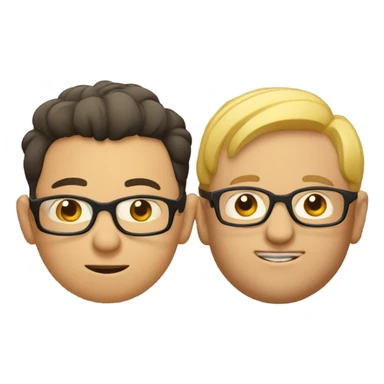 Little man with glasses, being smooshed by a big man in glasses sticker