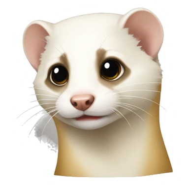 Ferret white and gold sticker