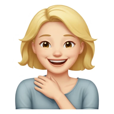 arms crossed around neck laughing  sticker