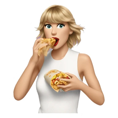 Taylor Swift eating a burrito  sticker