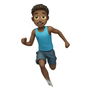 A boy run on water  sticker