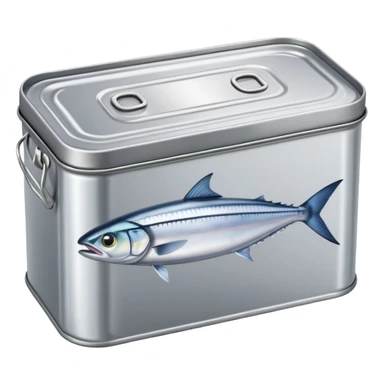 rectangular metal tin can for mackerel fish sticker