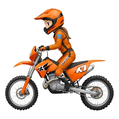 Motocross ktm orange dirt bike with 5”1’ girl on it sticker