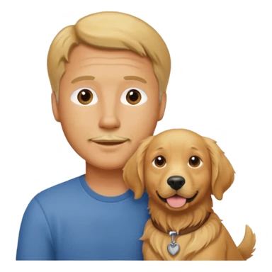 Dad with golden retriever  sticker