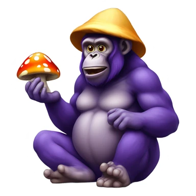 Purple ape eating a mushroom  sticker