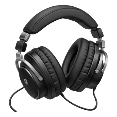 A pair of oversized headphones resting on the booth edge.
 sticker