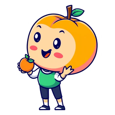 Tongue out licking a peach sticker