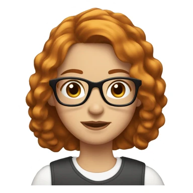 short brown haired white with glasses in love with girl with medium length ginger hair sticker