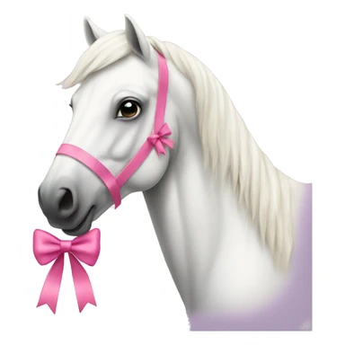 White horse with pink bow  sticker