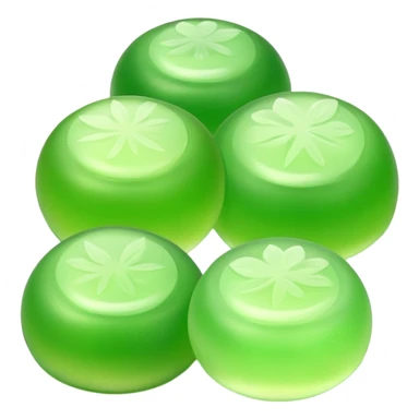fou rgreen round warabi mochi sticker