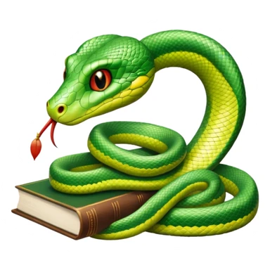 kitap okuyan yılan sticker