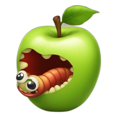 Worm inside the apple sticker